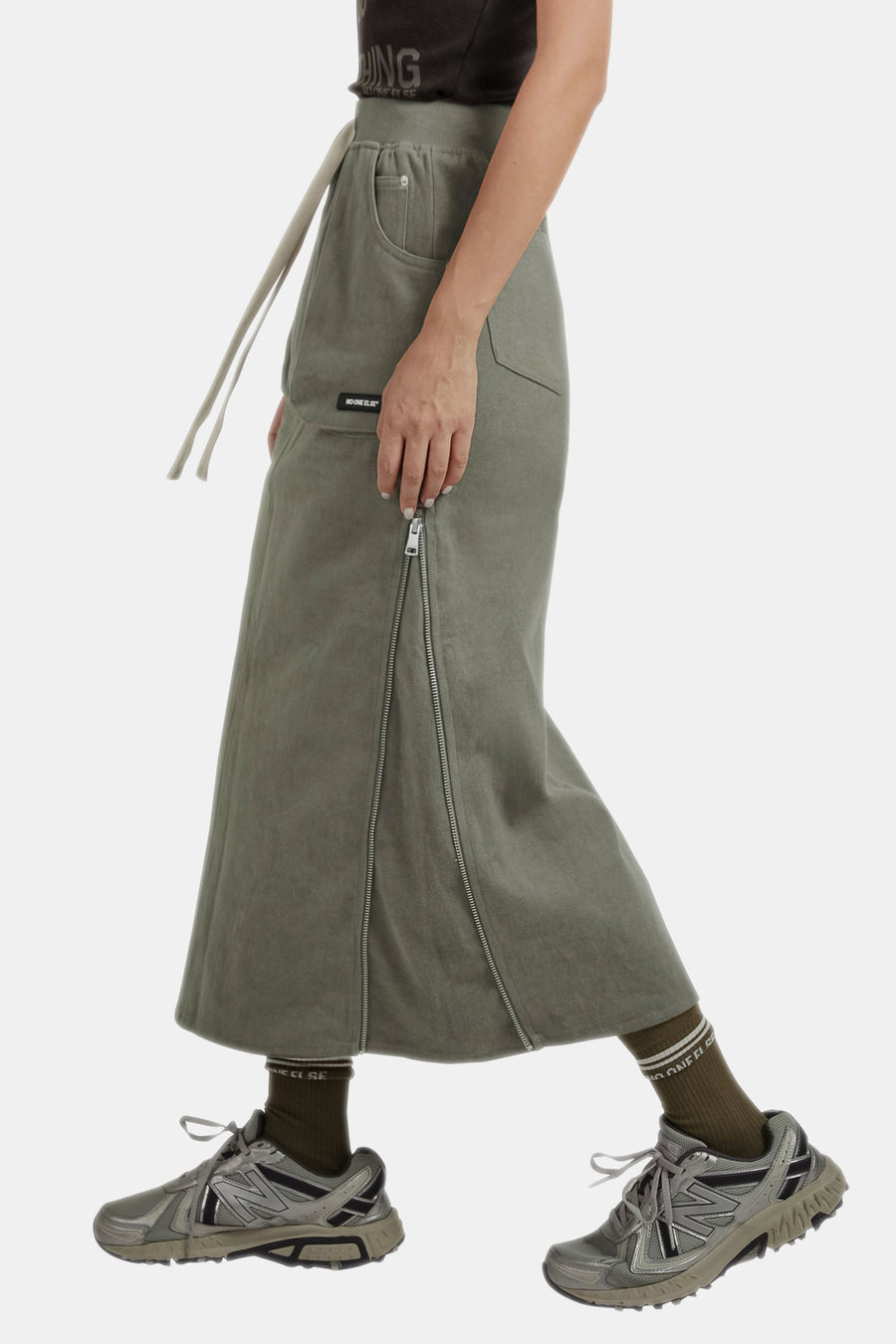 CHUU Pocket Casual Long String Skirt