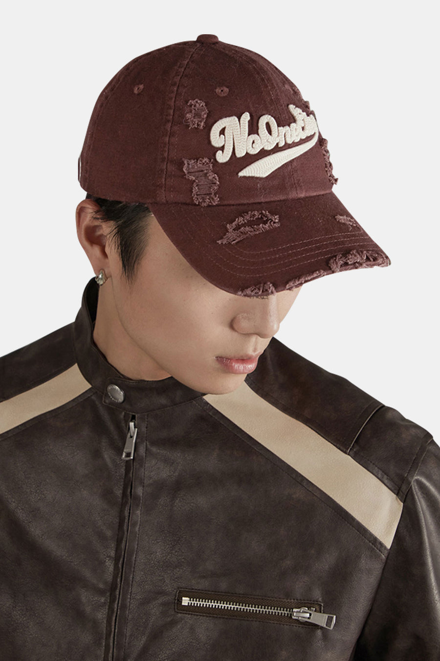 CHUU Distressed Lettering Ball Cap