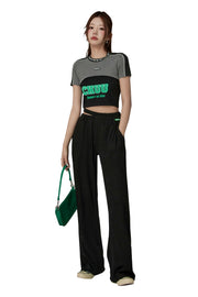 Banding Loose Fit Slit Daily Pants