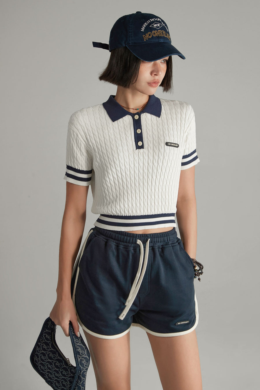 Colorblocked Striped Knit Slimfit Top