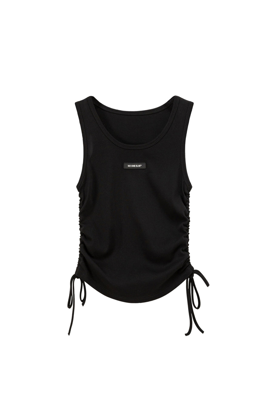 U-Neck Side Shirring String Sleeveless Top