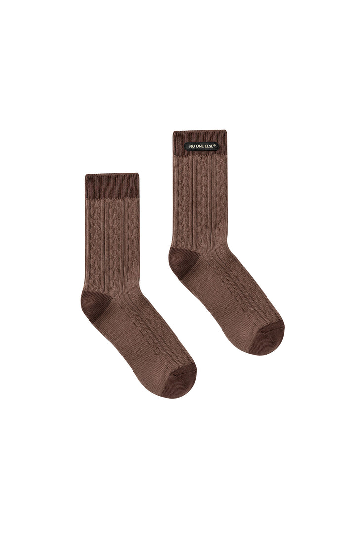 Jacquard Twisted Knit Socks