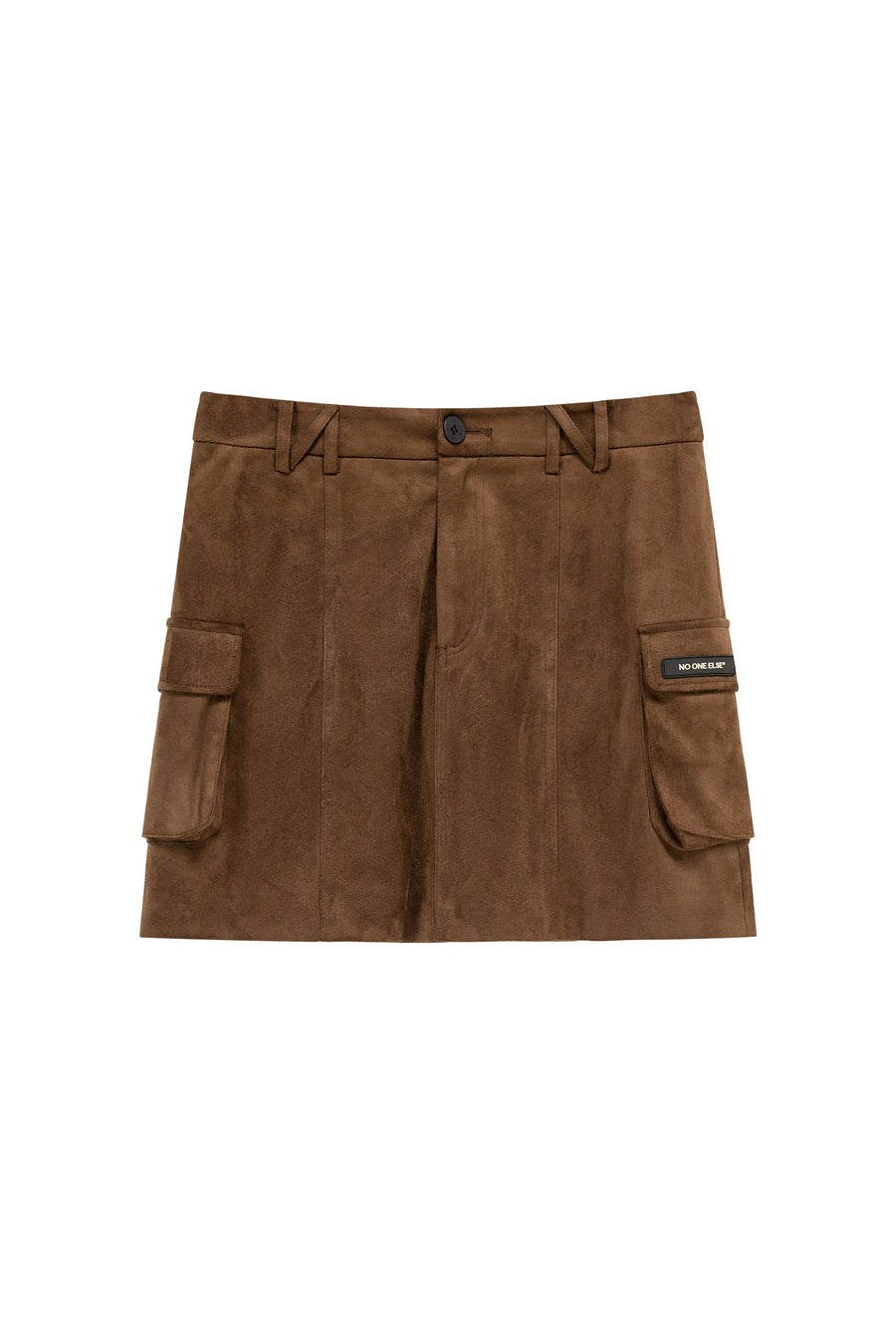 CHUU Pocket Zipper Leather Skirt