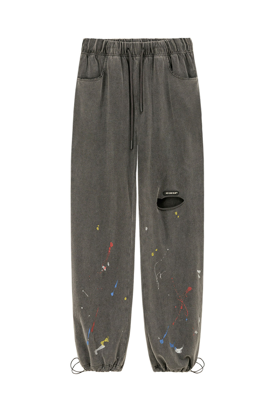 CHUU Street Style Paint Spots Slit String Pants