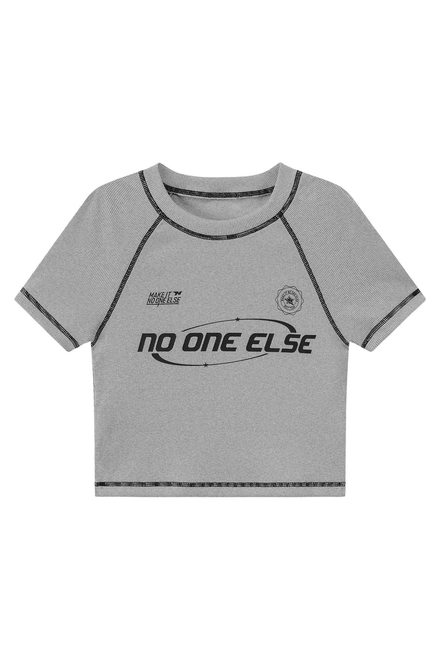 Noe Vintage Stitched Crop Short Sleeve T-Shirt