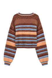Logo Striped Loose Fit Knit Sweater