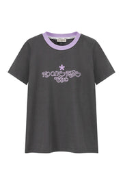 Colorblocked Embroidered Noe Club Short Sleeve T-Shirt