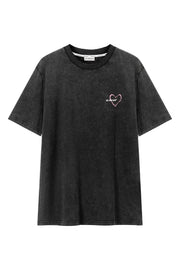 Heart Loose Fit Basic Short Sleeve T-Shirt