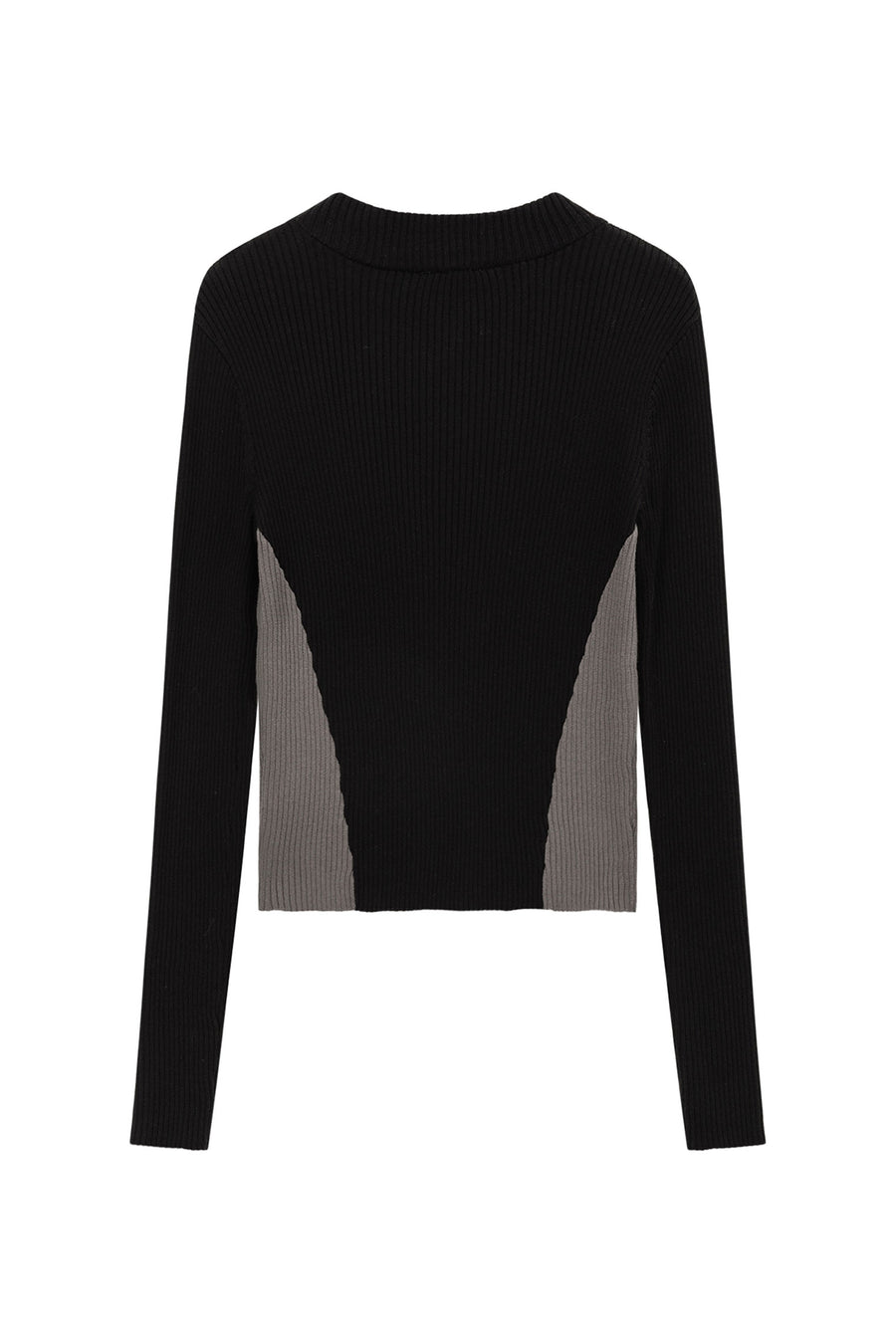 Two Toned Slim Knit Sweater