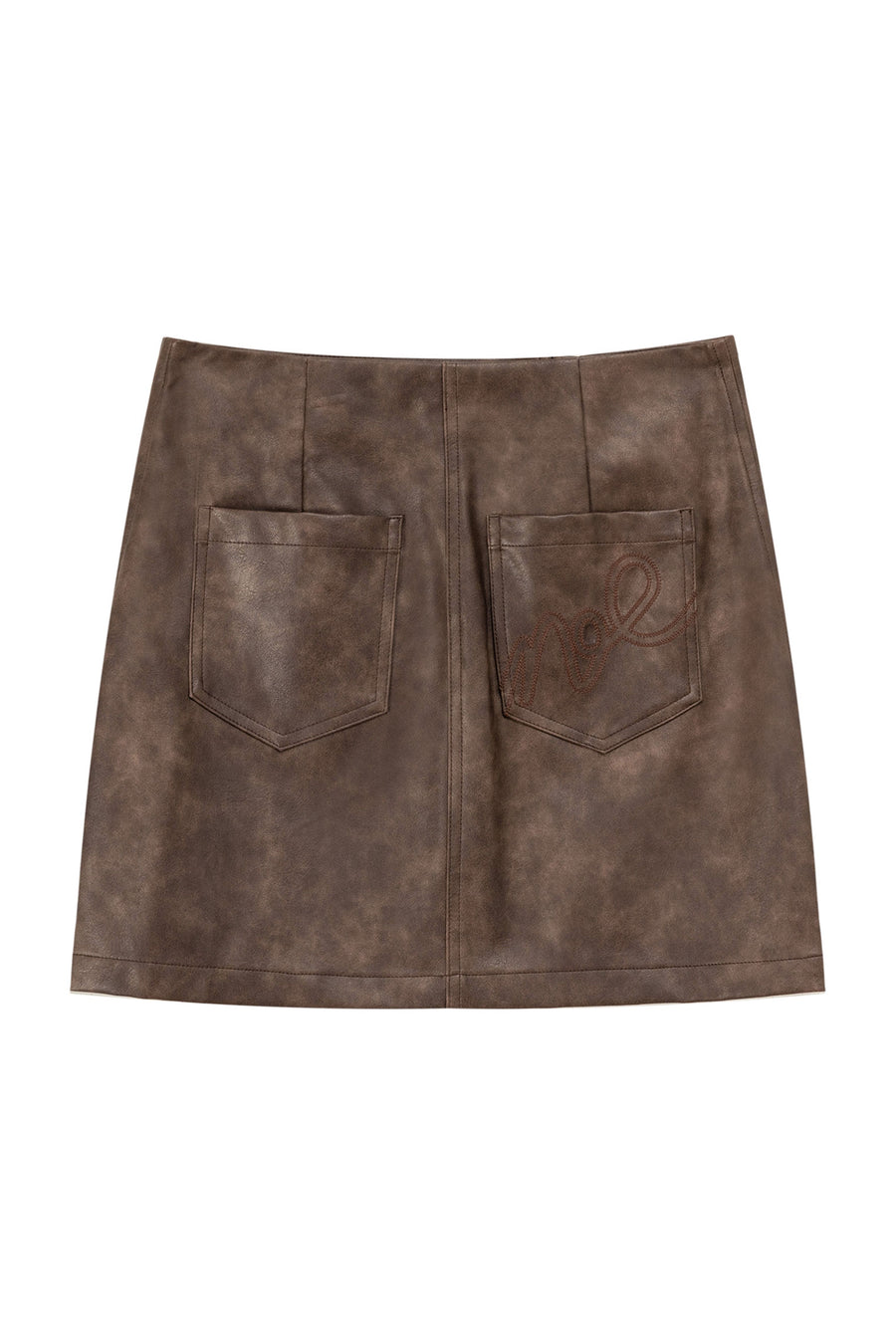CHUU Zipper Leather Skirt