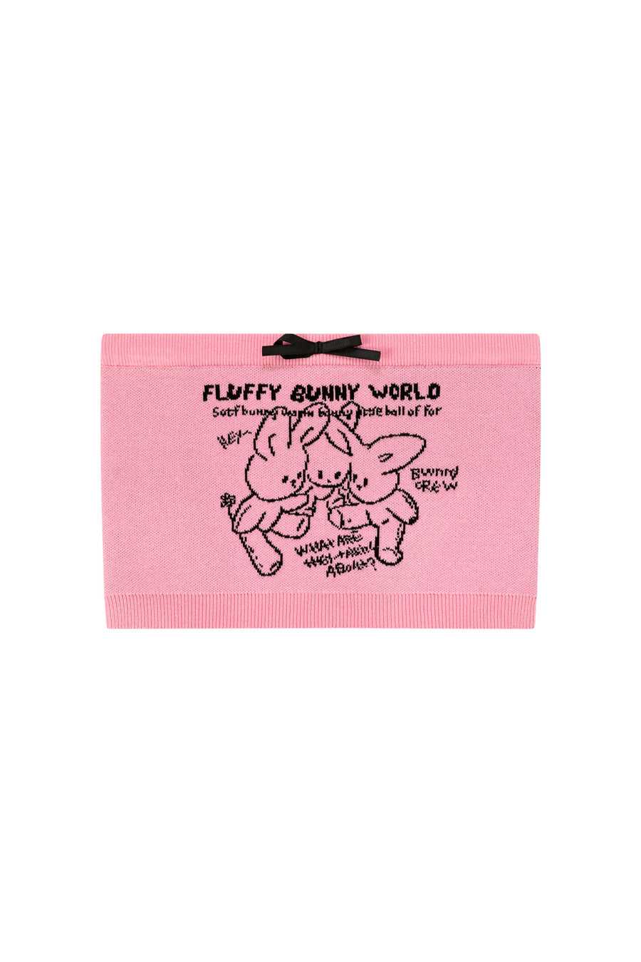 Fluffy Bunny World Bow Knit Tube Top