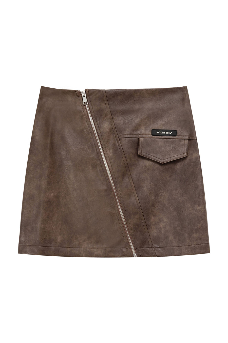 CHUU Zipper Leather Skirt