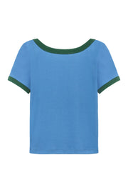 U-Neck Color Matching Slimfit T-Shirt