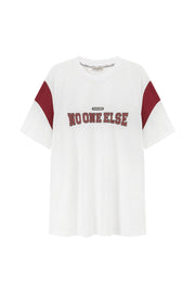 Logo Cotton Contrast Sleeves T-Shirt