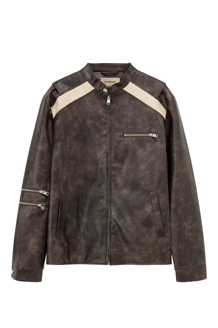 CHUU Boxy Leather Jacket