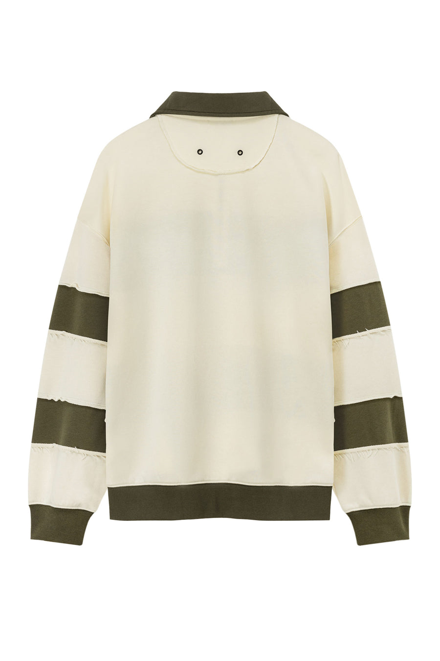 Half Zip-Up Color Striped Sweatshirt