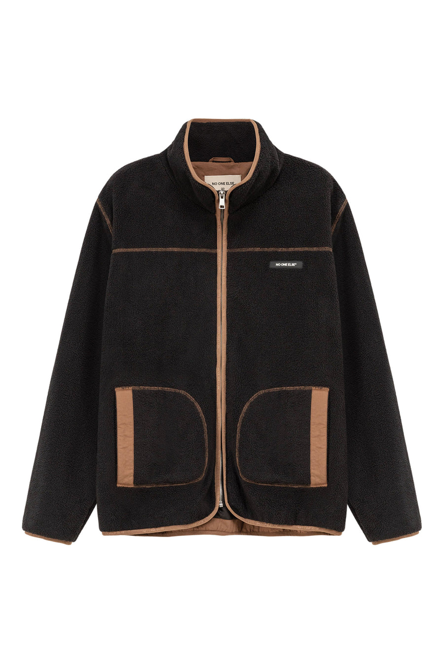 Color Lined Fleece Boxy Zip-Up