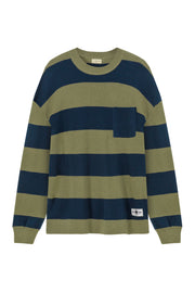 Color Pocket Stripe Knit Sweater
