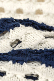 V Neck Color Contrast Stripe Knit Sweater Vest