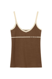 Color Lined Ribbed Sleeveless