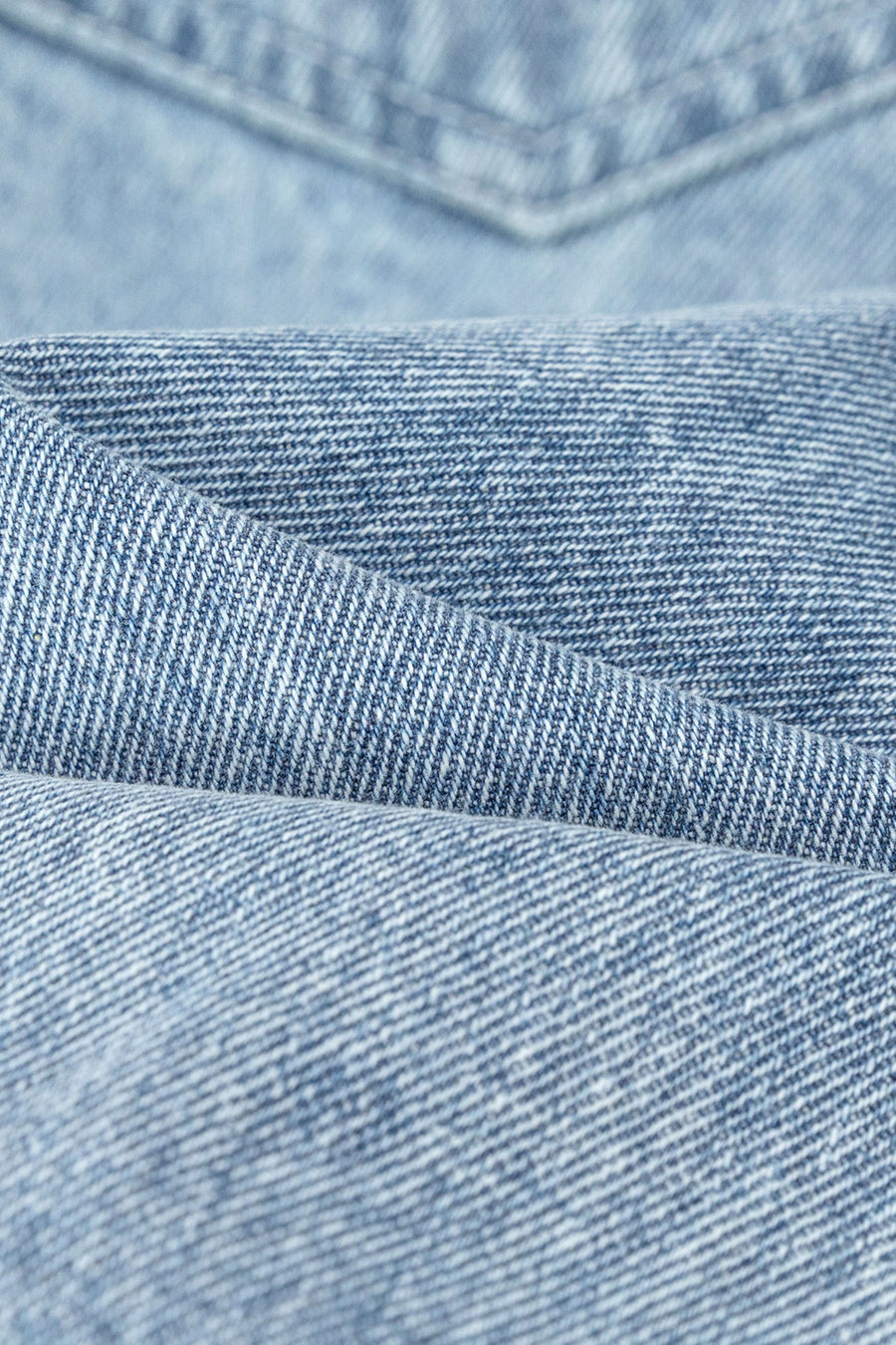 String Pocket Wide Denim Jeans
