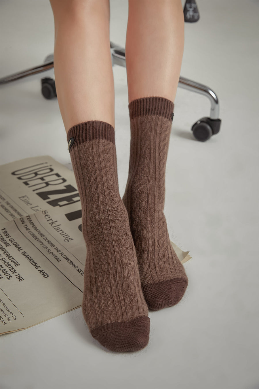 CHUU Jacquard Twisted Knit Socks