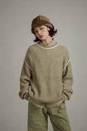 Combination Loose Knit Sweater