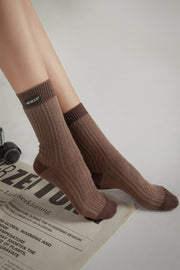 Jacquard Twisted Knit Socks