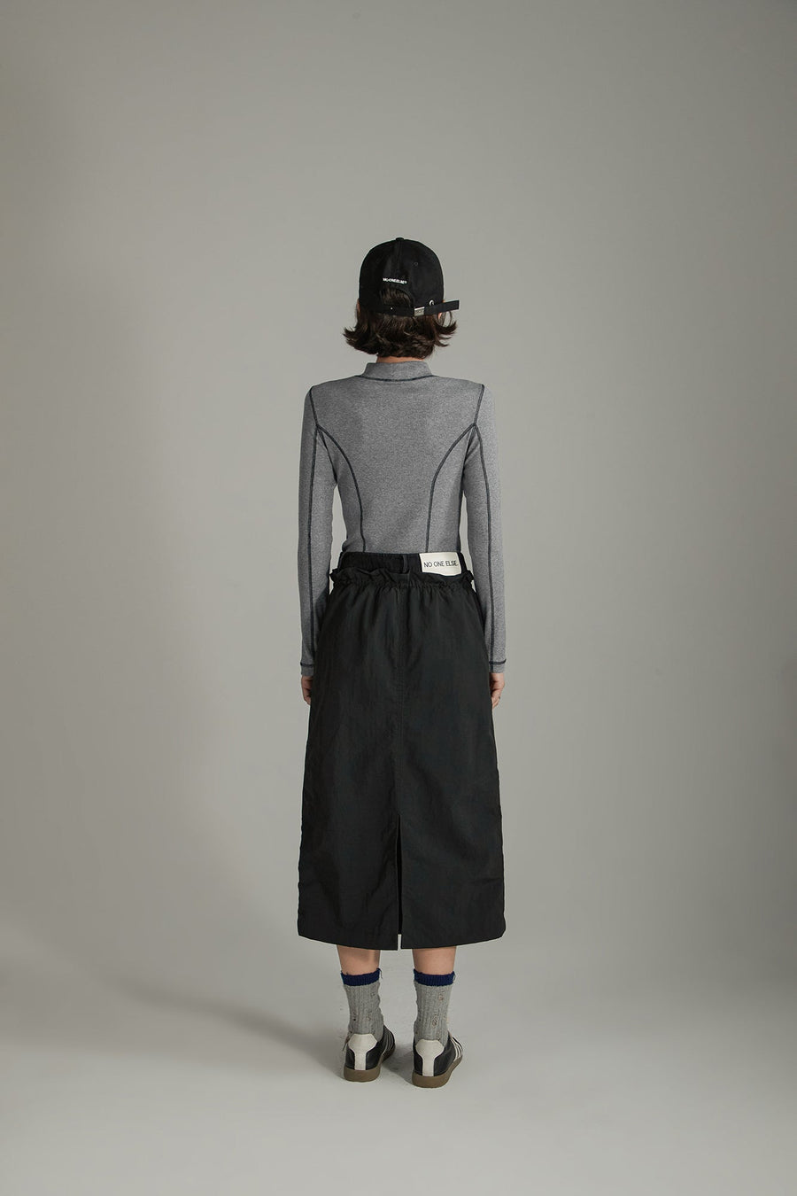 Simple Drawstring Long Skirt