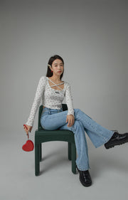 Cherry Ribbed Blouse