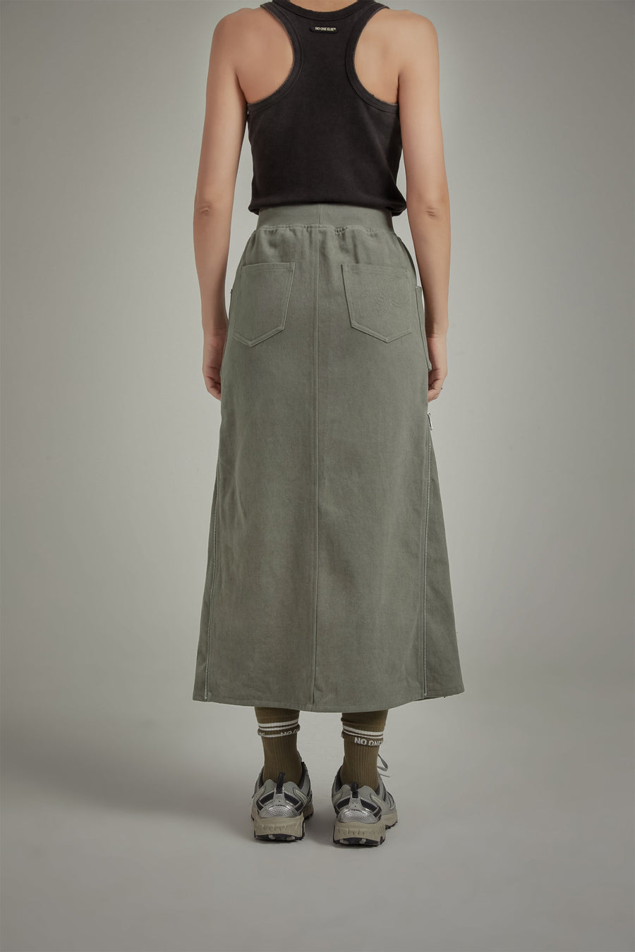 CHUU Pocket Casual Long String Skirt