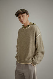 Combination Loose Knit Sweater