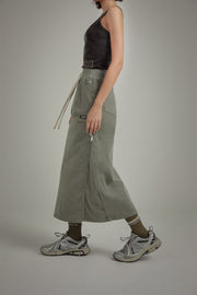 Pocket Casual Long String Skirt