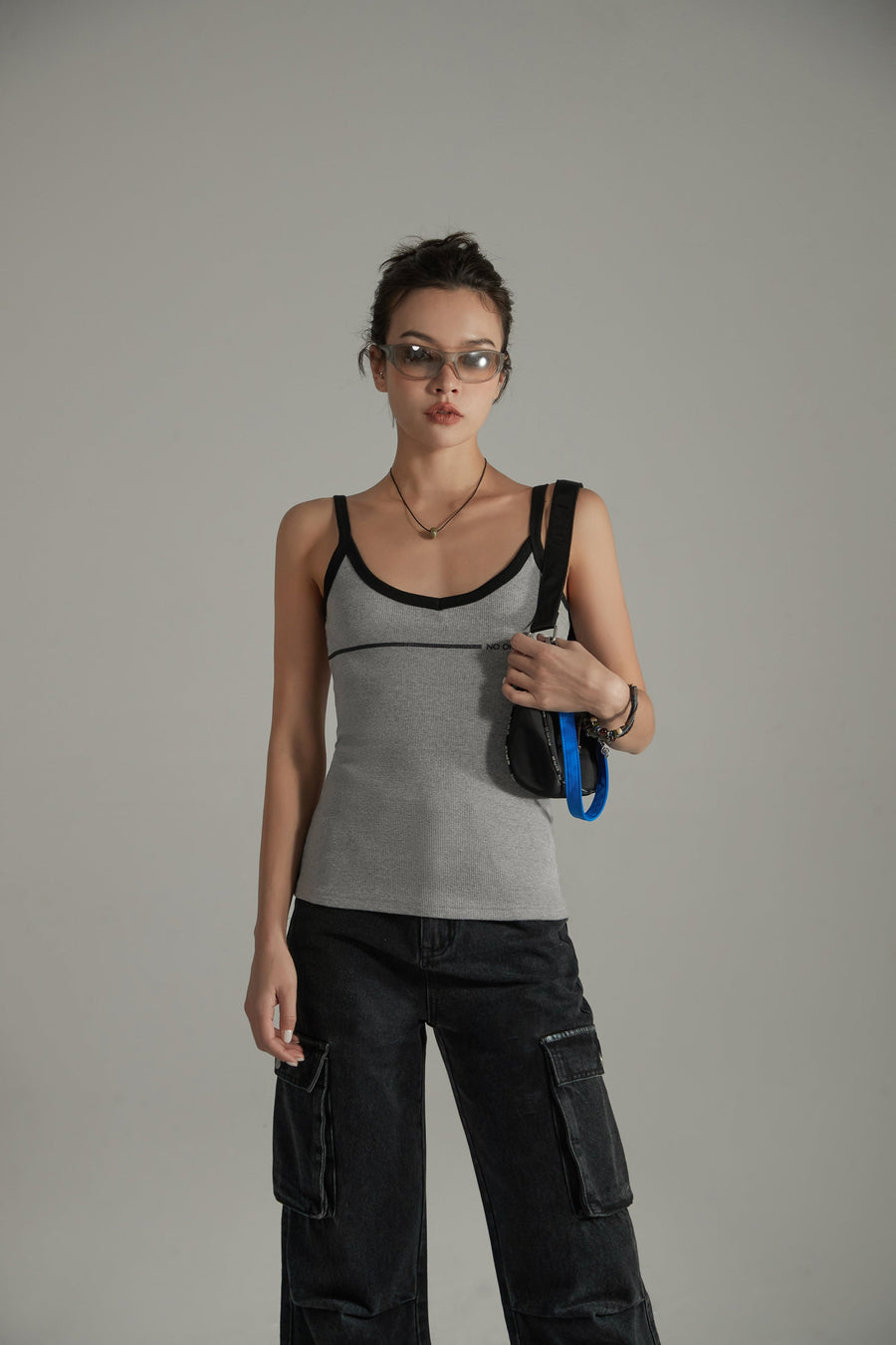 Color Lined Ribbed Sleeveless