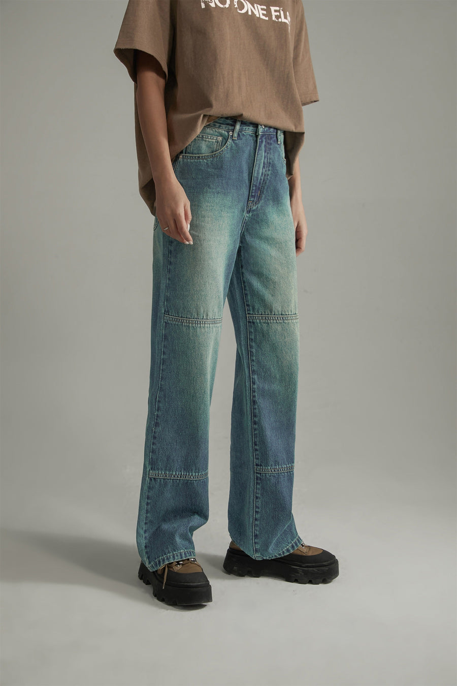 Colored Straight Wide Denim Pants