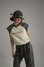 Colorblocked Loose-Fitting Sleeveless Boxy T-Shirt