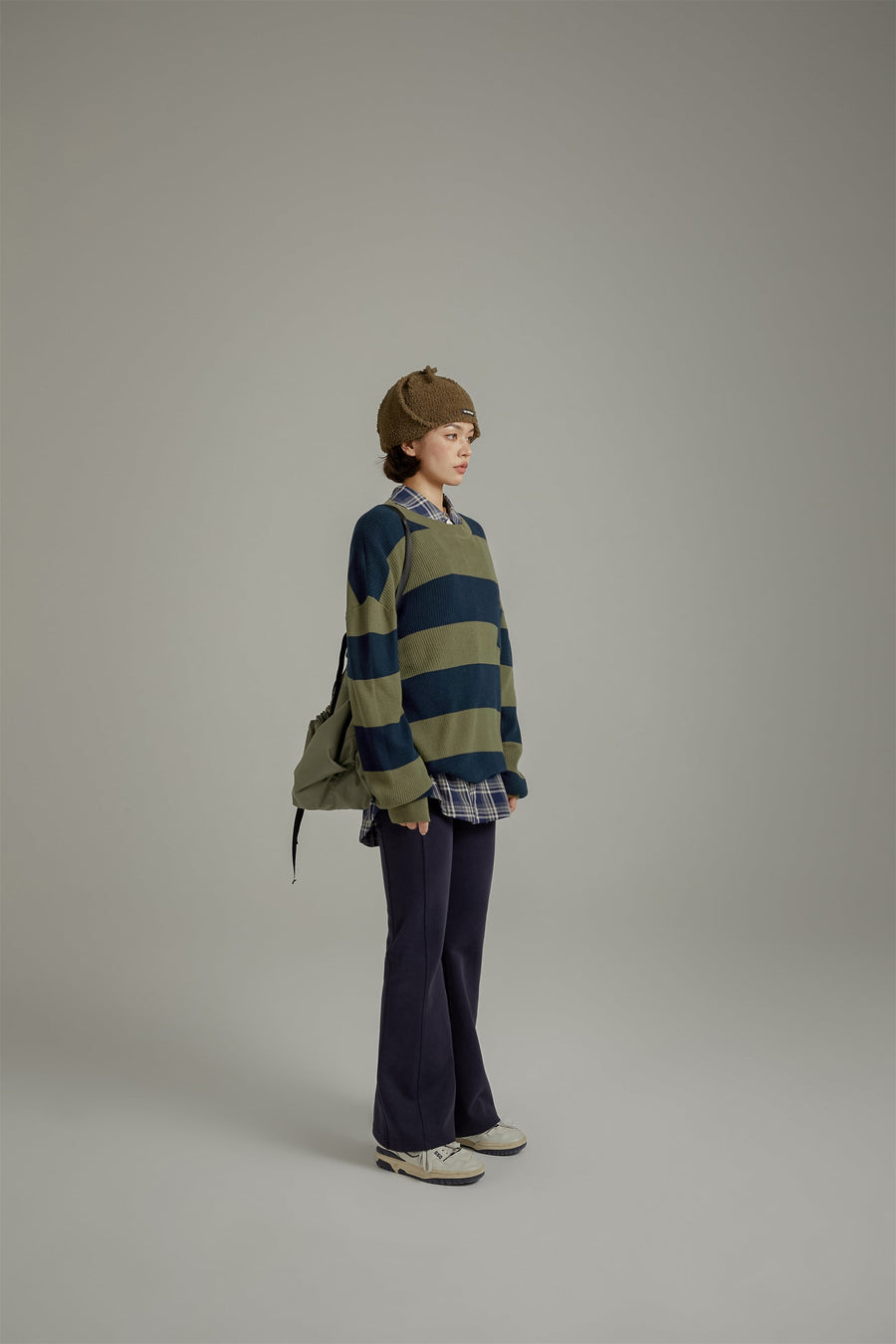 CHUU Color Pocket Stripe Knit Sweater