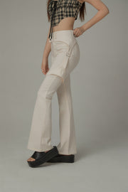 Two Button High Waisted Bootcut Pants