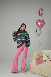 Loving You Two-Ways Stripe Knit Sweater