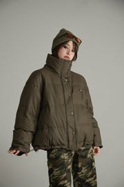 Simple String Overfit Padded Jacket