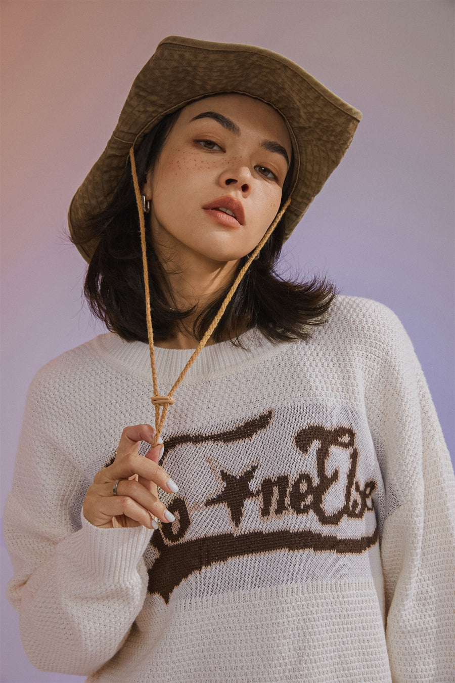 No One Else Star Oversized Knit Sweater