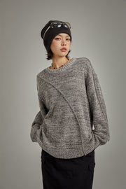 Diagonal Boxy Knit Sweater