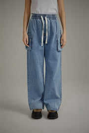 Cotton Pocket String Denim Jeans
