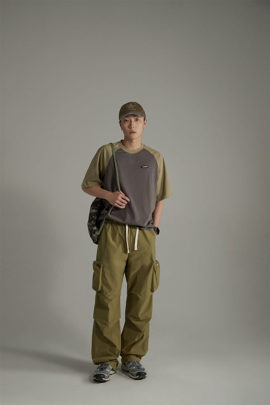 Casual Drawstring Wide Cargo Pants