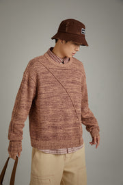 Diagonal Boxy Knit Sweater