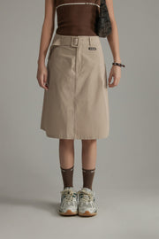 A-Line Belt Mini Skirt