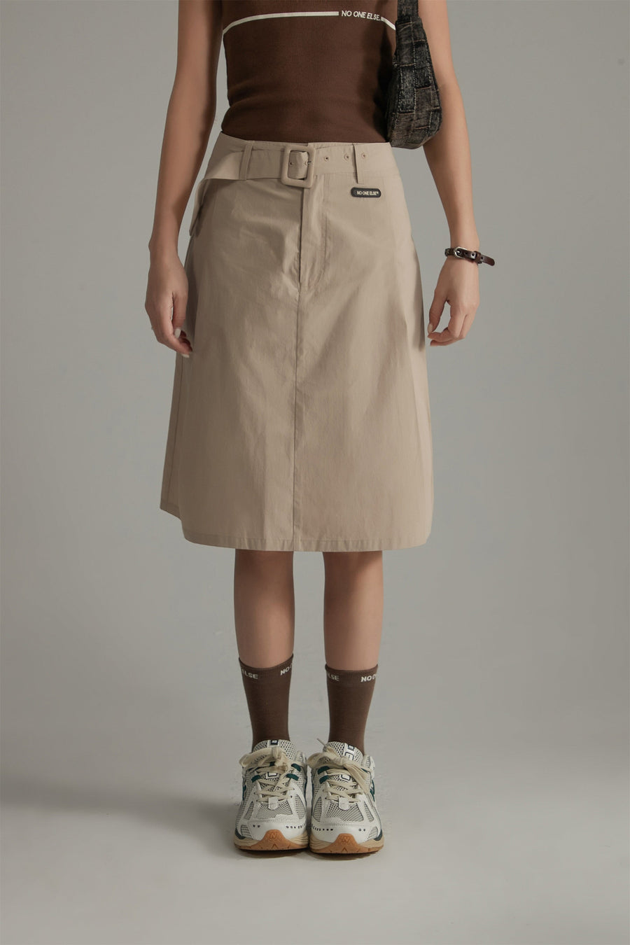 CHUU A-Line Belt Mini Skirt