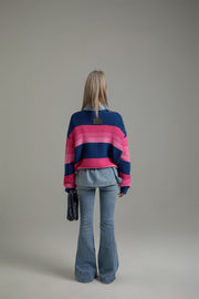 Striped Loose Fit Knit Sweater