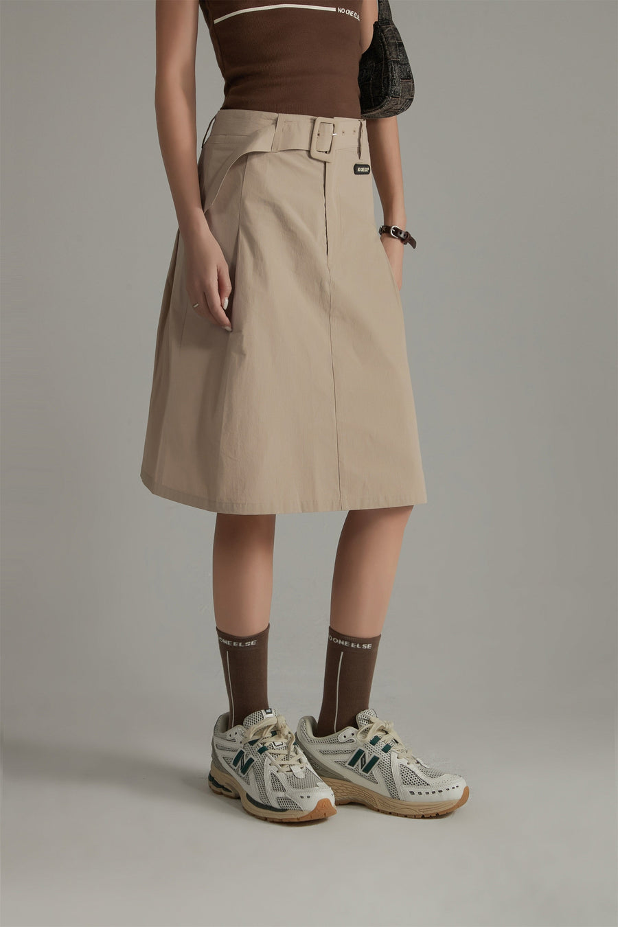 CHUU A-Line Belt Mini Skirt