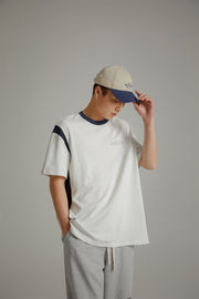 Color Matching Line Loose Fit T-Shirt